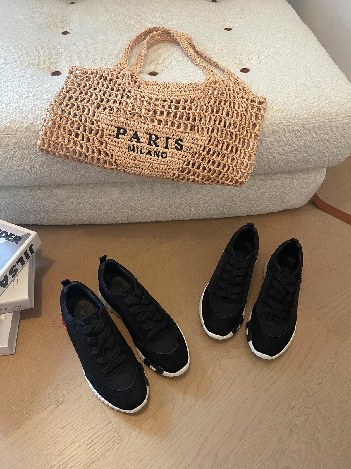 HERMES BOUNCING SNEAKERS BLACK CALFSKIN